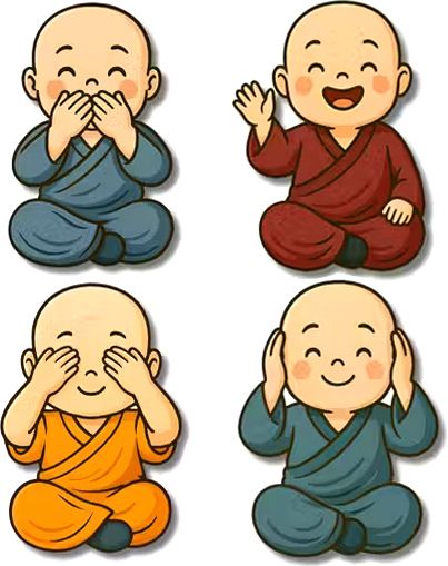 4 Piece Little Buddha Baby Monks Fridge Magnet Set - Decorative Magnets Fridge Magnet Pack of 4-image-30
