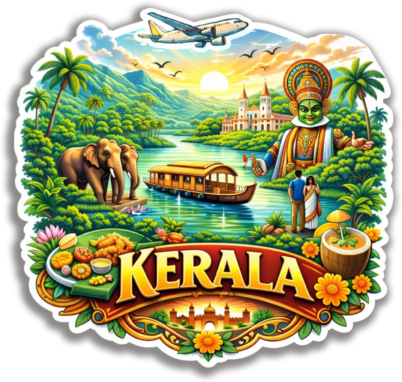 Indian Cities Fridge Magnet - Premium MDF Wood Travel Souvenir- Kerala Fridge Magnet Pack of 1-image-38