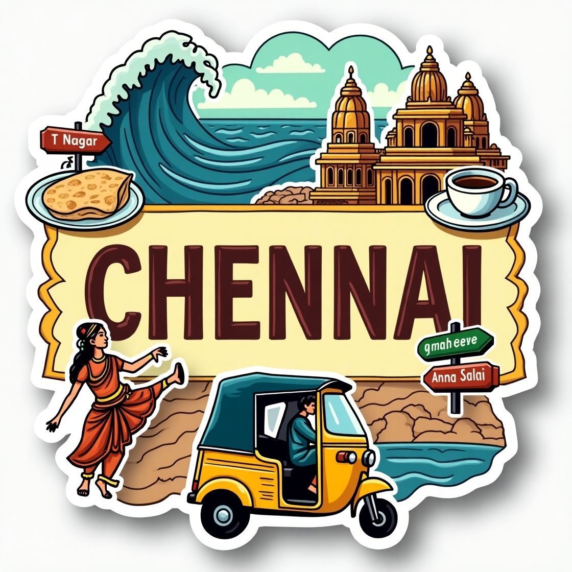 Chennai Cultural Souvenir Fridge Magnet – Premium MDF Travel Gift Fridge Magnet Pack of 1-image-24