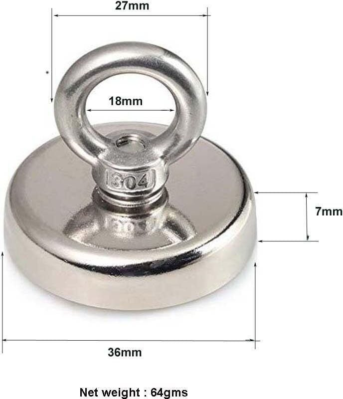 house of common 111064(1pc) NEODYMIUM Lifting Fishing Loading Recovery Retreival upto 15-20kgs Magnetic Pickup Tool-picture-28