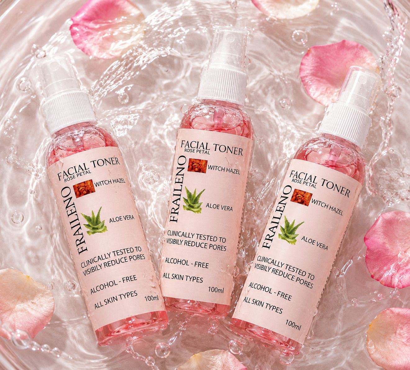 Rose Petal Glow Facial Toner with Witch Hazel Aloe Vera for Everyday Skin Care Makeup Remover-image-23