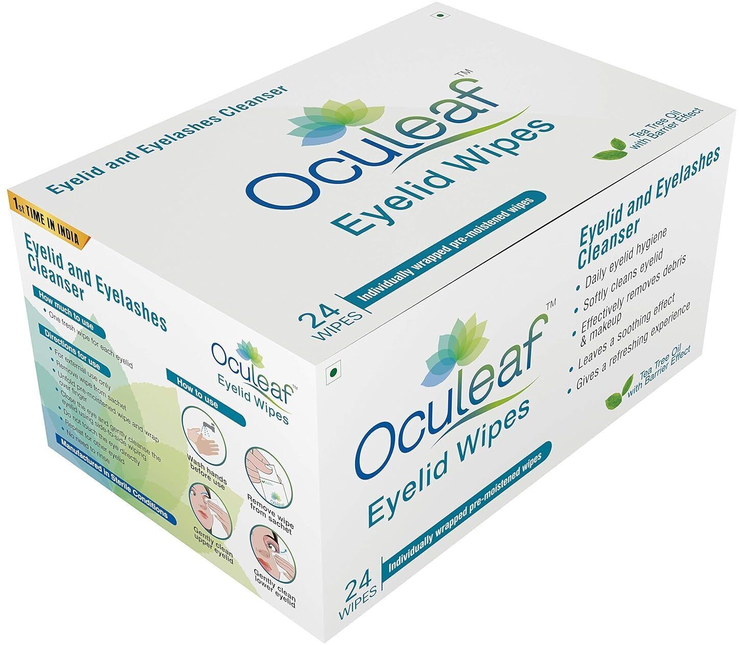 oculeaf EYELID WIPES 24'S Makeup Remover-picture-10
