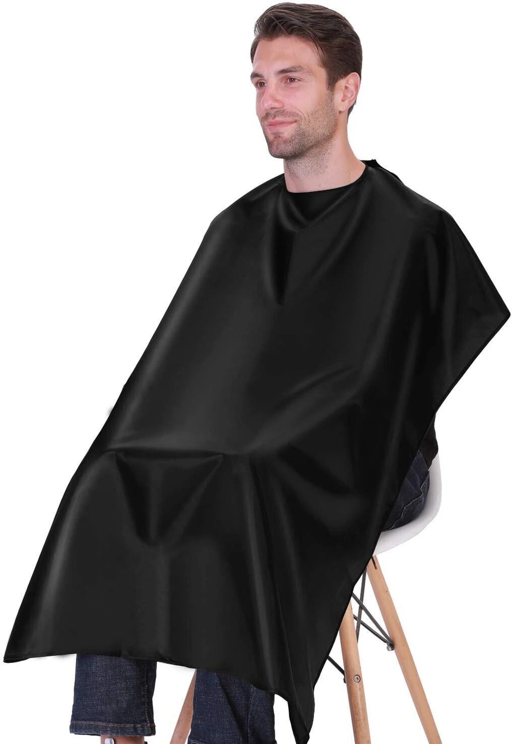 Waterproof Barber Styling Cape - Professional Salon Cape for Men, Unisex Black Hair Cutting Cape with Adjustable Makeup Apron-image-14