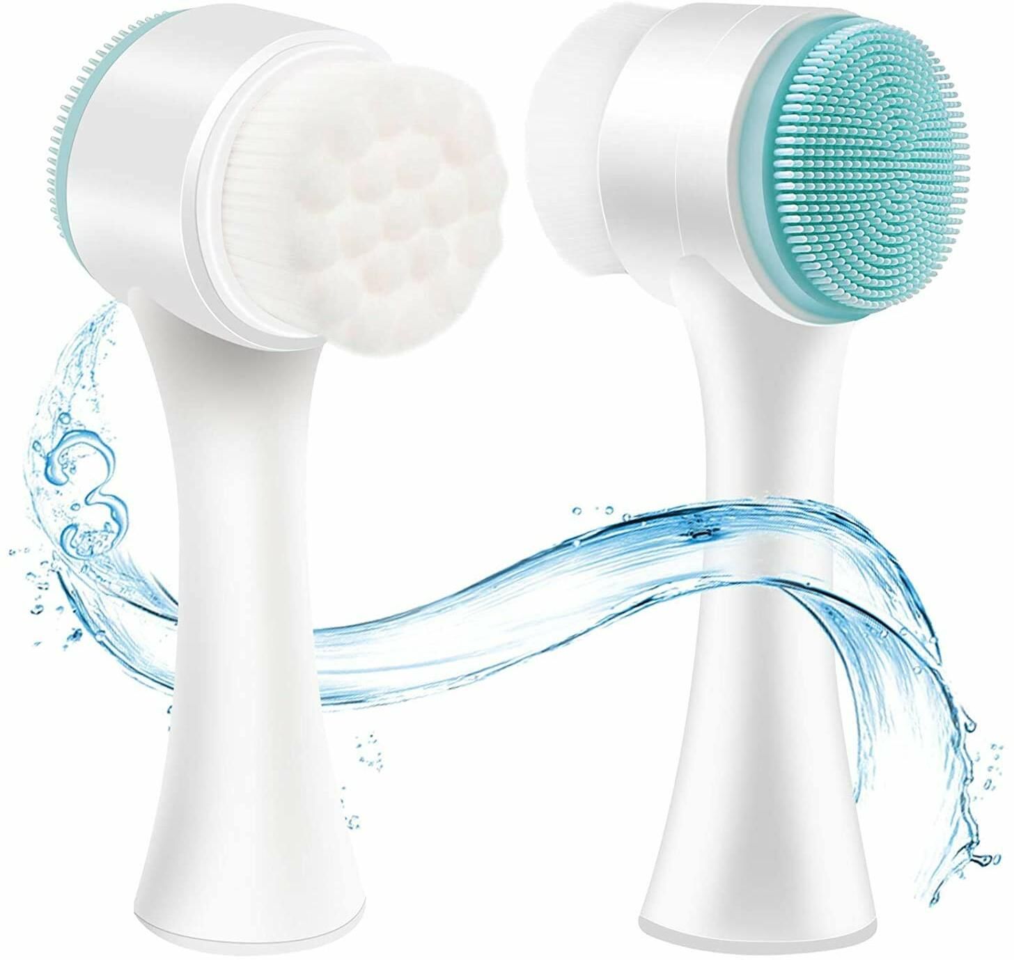 crownsmill 2 In 1 Deep Pore Cleaning Face Cleansing Exfoliating Brush Facial Wash Massage-picture-28