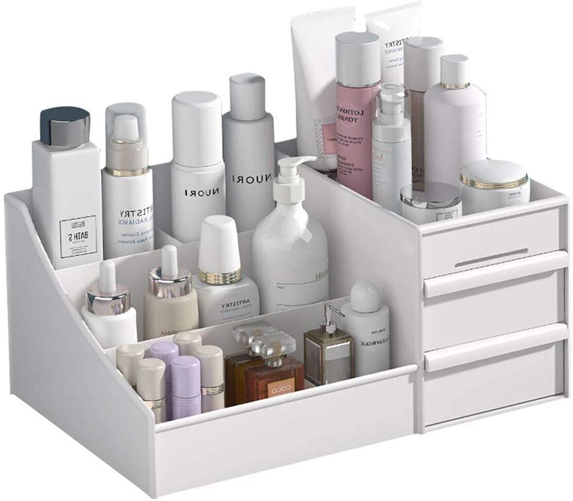 Large Capacity Cosmetic Storage Box Makeup Drawer Organizer,Tabletop Vanity Box Sundries Cosmetics Box Modern Countertop Storage for Dressing Table Vanity Box-image-22