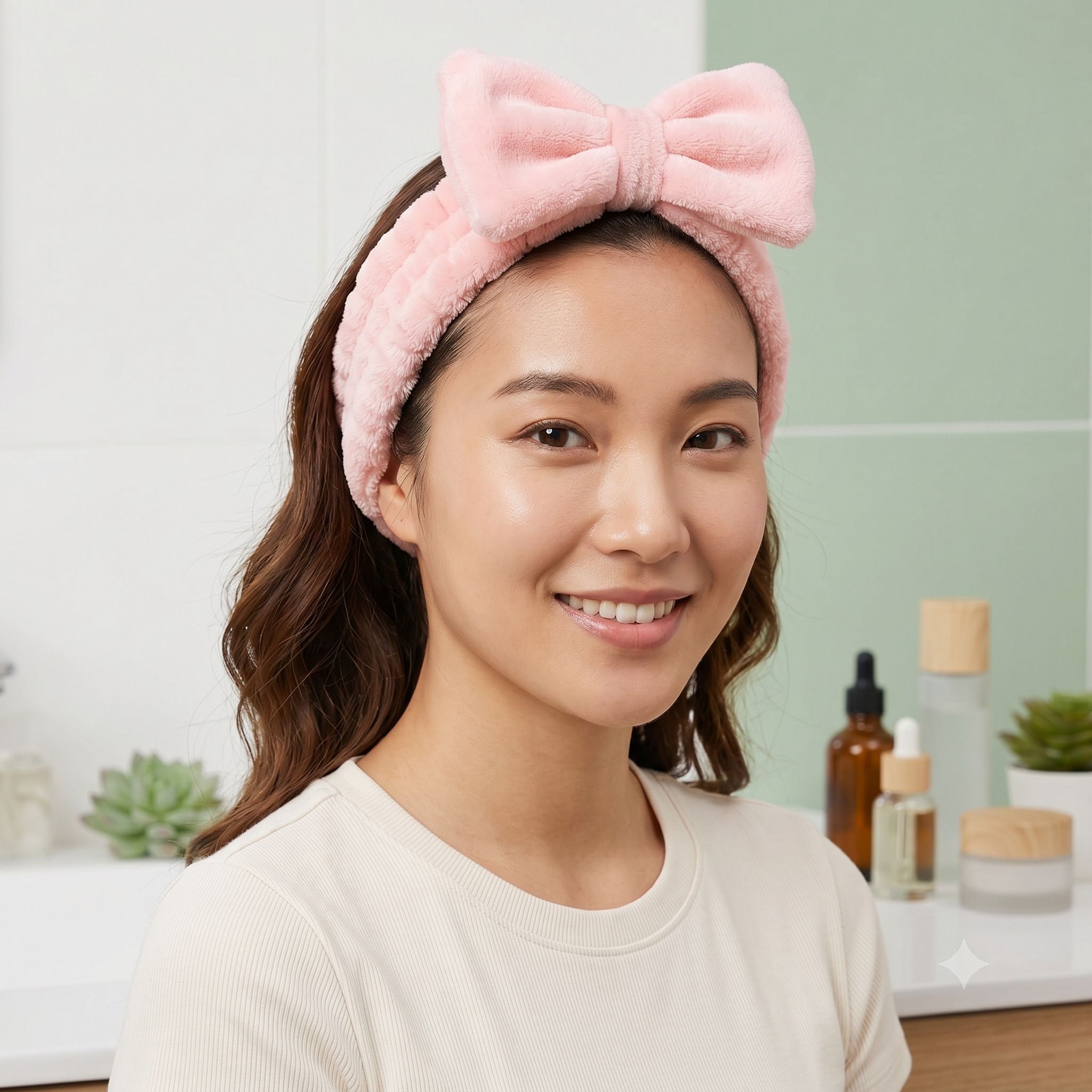 sajani enterprise Velvet Bow Hair Band for Women Stretchable Spa Facial Makeup Headband Makeup Headband-picture-6