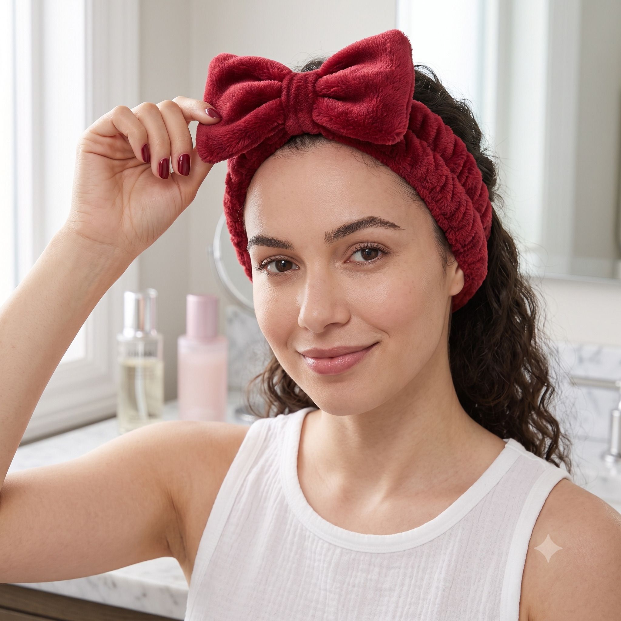 shreedhar impex Premium Plush Bow Headband Makeup Hair Band for Spa Facial and Face Wash Makeup Headband-picture-2