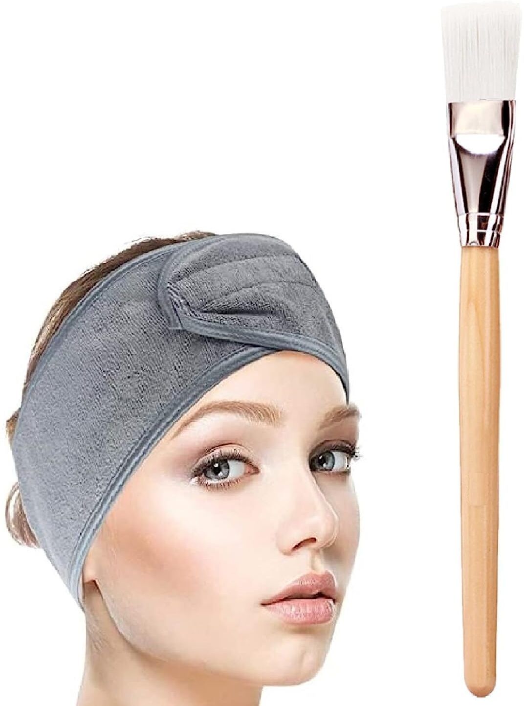 qauky 1PC PROFESSIONAL FACE PACK BRUSH AND 1PC HAIR BAND FOR FACIAL (COMBO PACK) Makeup Headband-picture-10