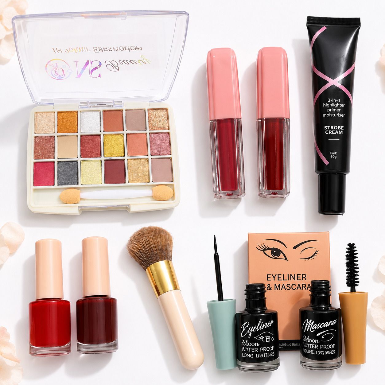 arcade 9-in-1 Makeup Kit Combo Eyeshadow Lip sticks Nail Polish Eyeliner brush etc-picture-17