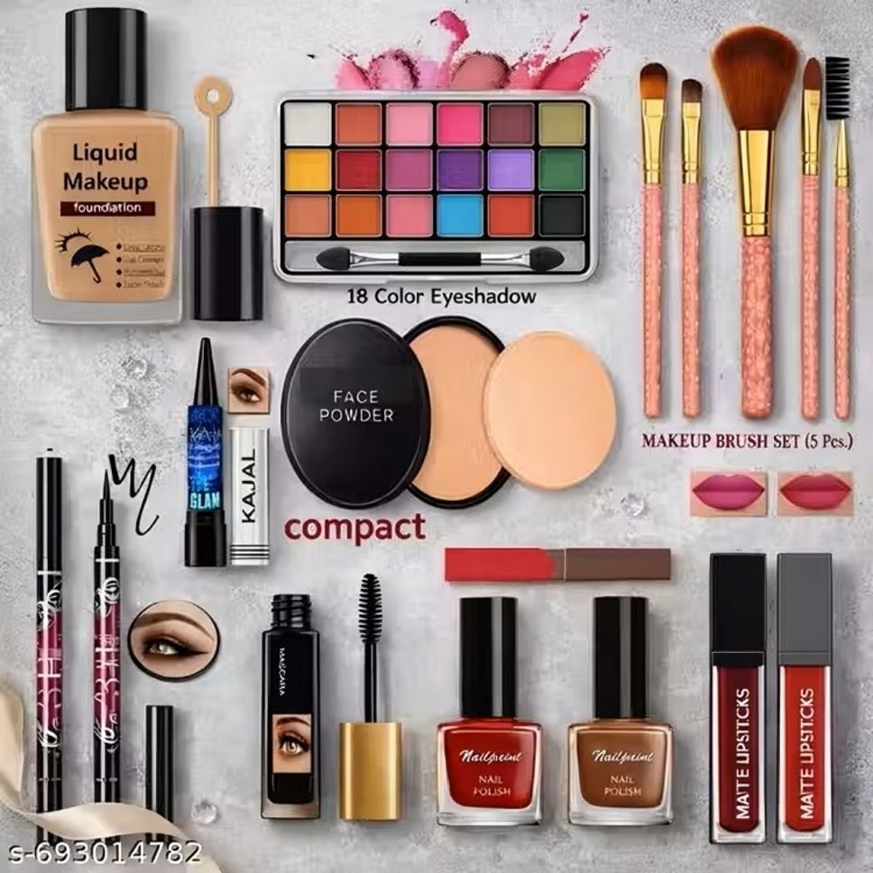 cismoline All In One Makeup Combo Kit for Women with Eyeshadow Lipstick & Kajal-picture-32