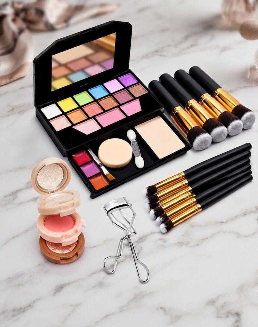 hinshitshu Mini Makeup Kit With Brush And Blush Curler Travel Set-picture-19