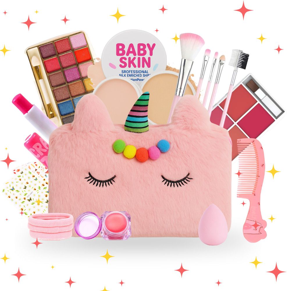Kids Makeup Kit for Girls & Teens with Unicorn Pink Bag - Real Safe & Non-Toxic-image-36