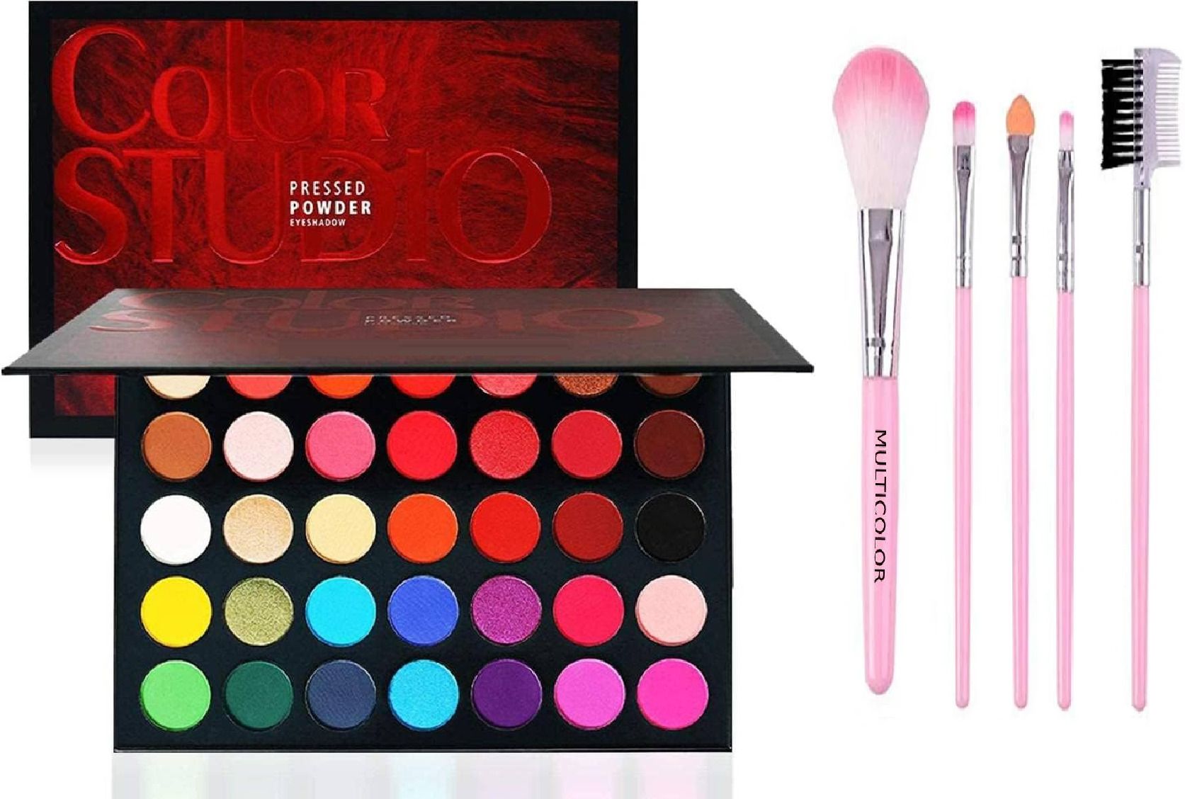 Velvexa Pro 35-Shade Eyeshadow & 5-Piece Brush Set – Blend & Glow-image-22