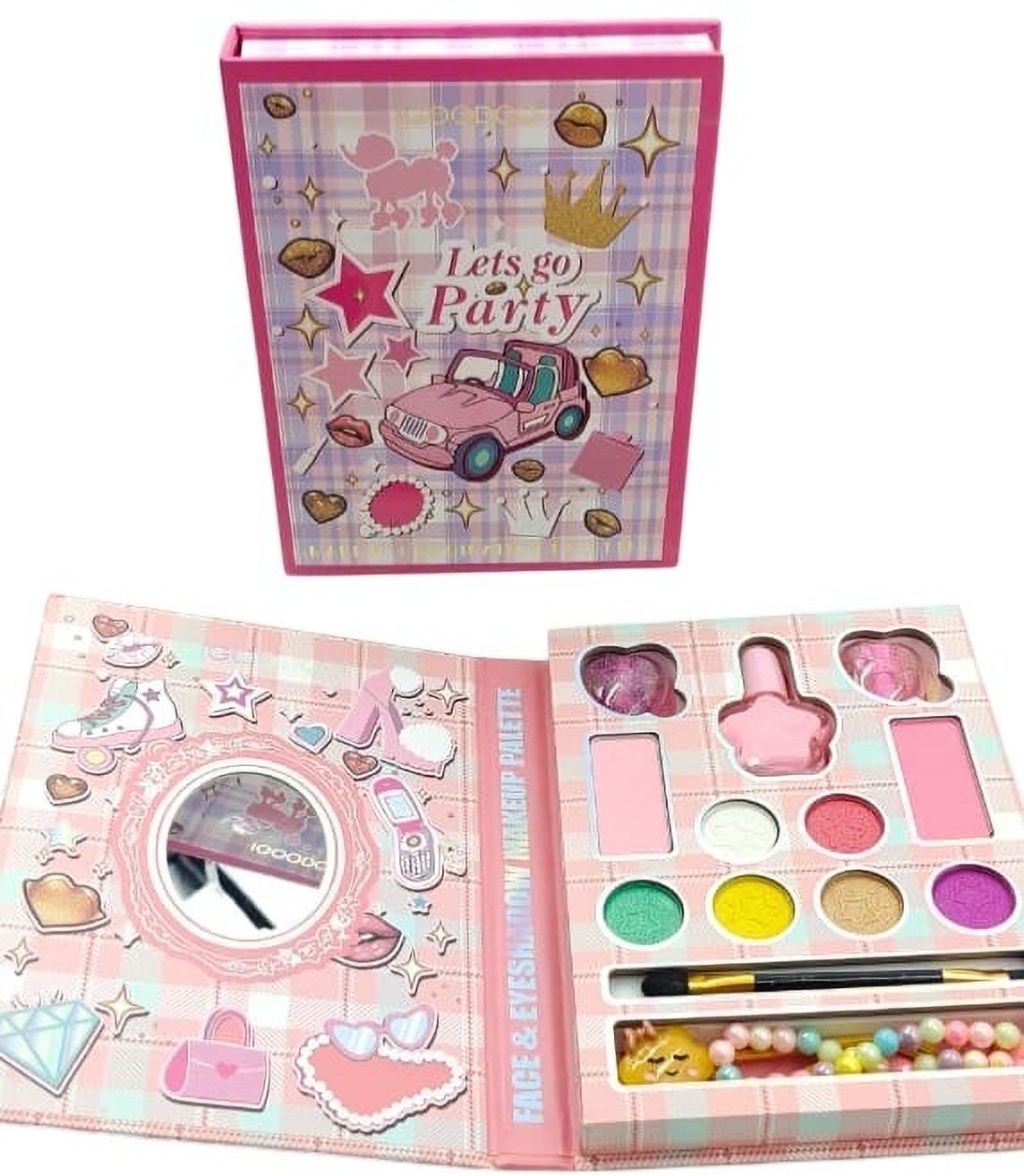 eclet Non-Toxic Kids Makeup Kit Portable Face & Eyeshadow Palette for Girls Dress-UpA-picture-38