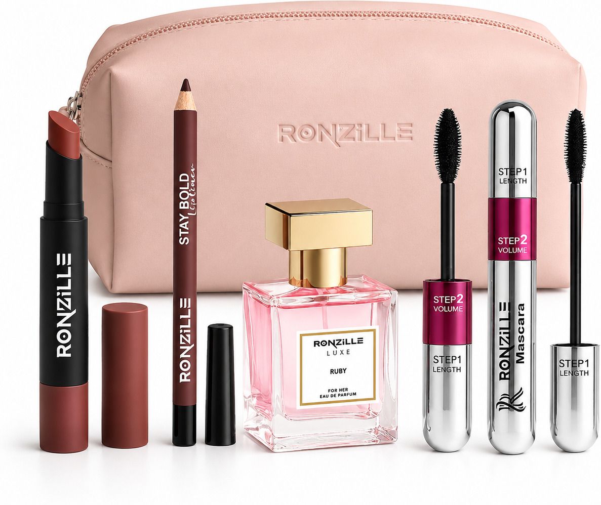 ronzille Women's Beauty Gift Set | Lipstick, Lip Liner, 2-in-1 Mascara, Perfume & Pouch-picture-12