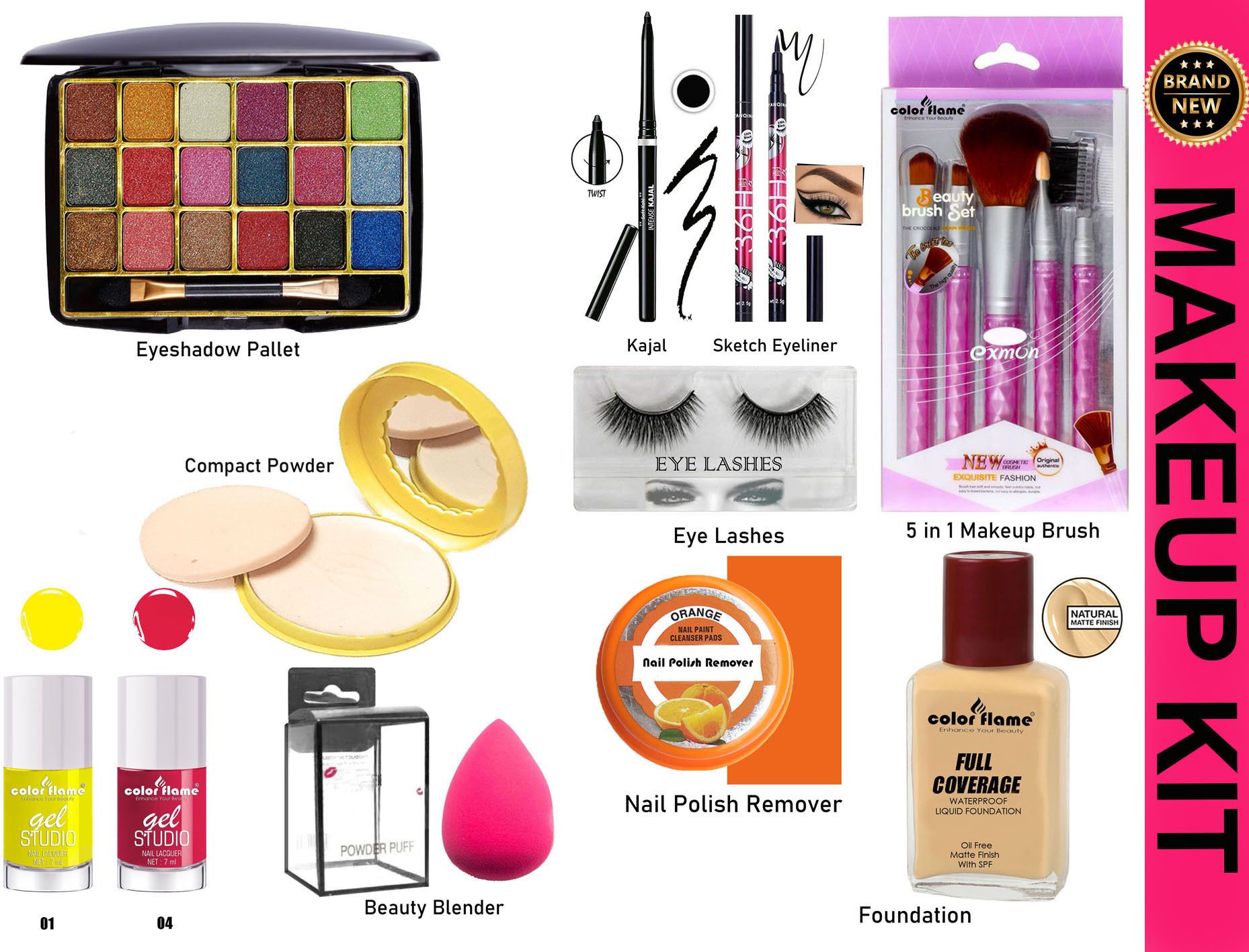 color flame Bridal Makeup Kit Perfect Gifting Combo-picture-12