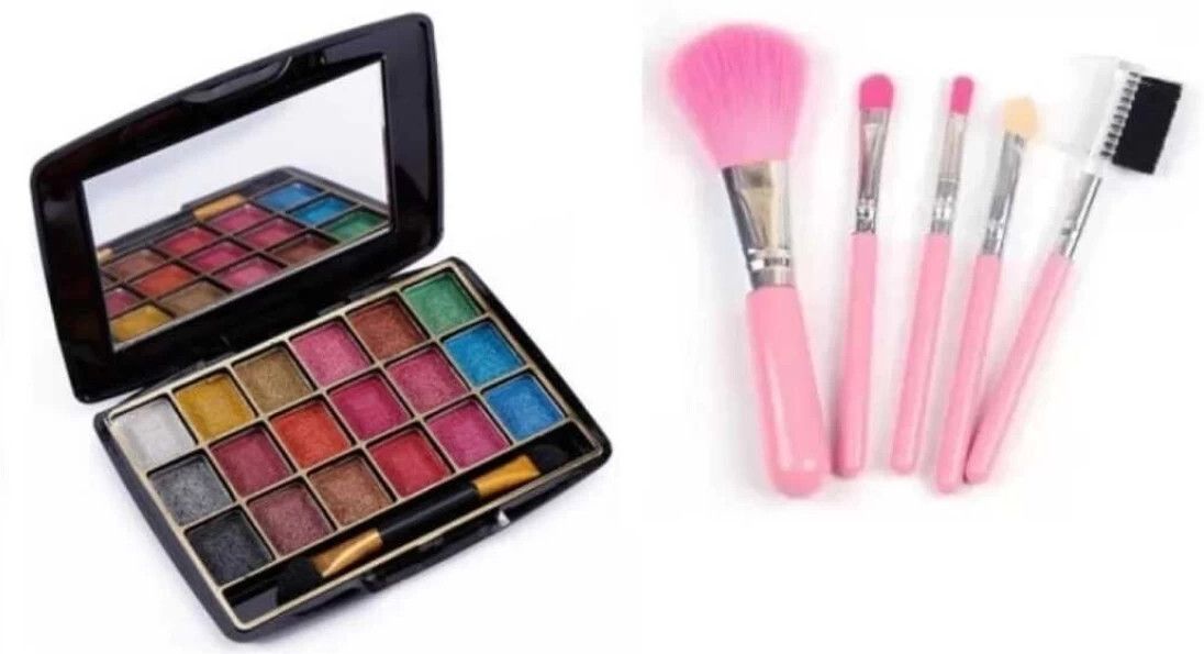 Perfect makeup Eyeshadow with 5pc makeup brush set-image-13