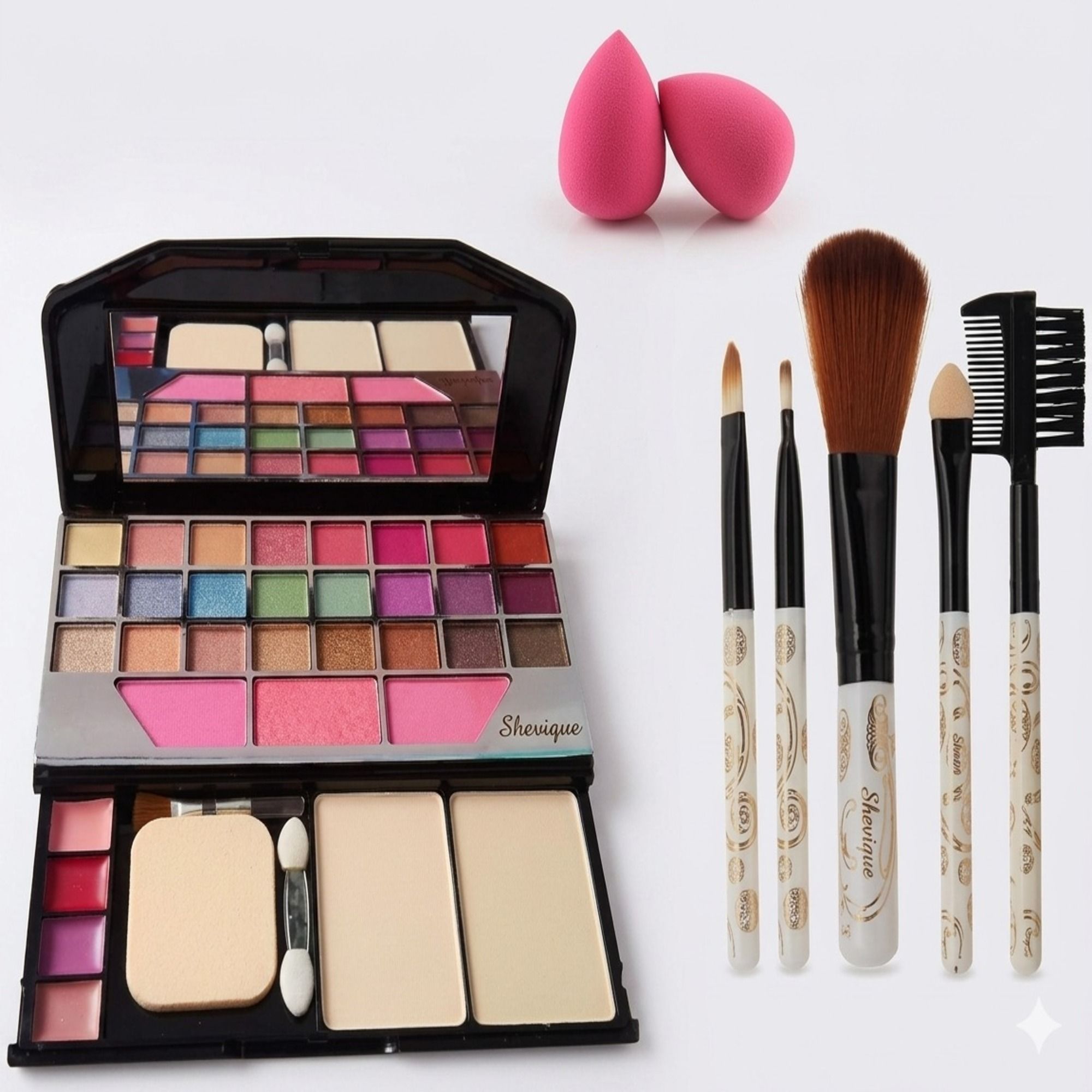 shevique 6155 makeup kit with 5 pcs brush and 2 puff-picture-27