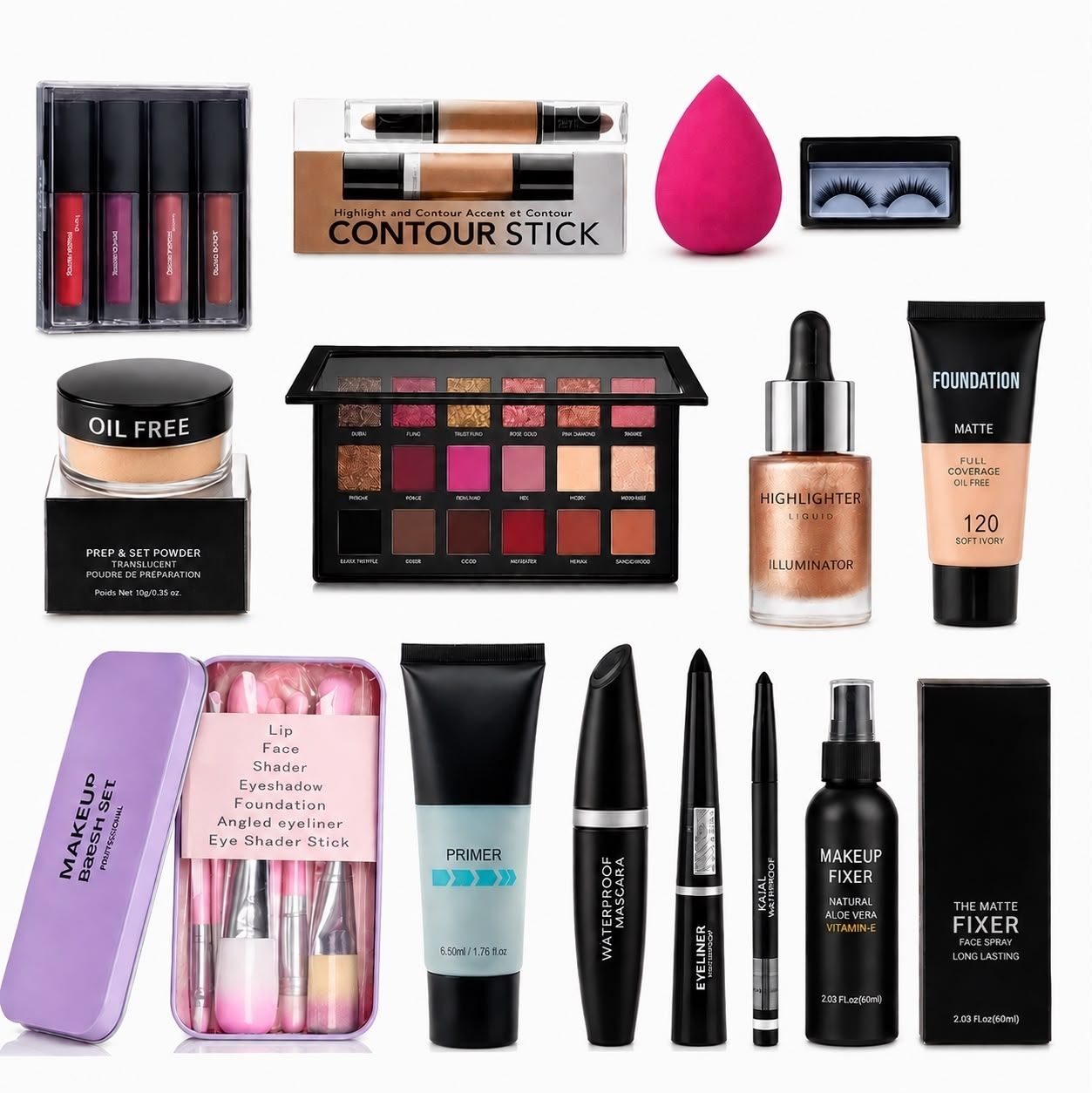leiseette'z Complete professional makeup kit- All in one beauty combo (Pack of 12)-picture-46