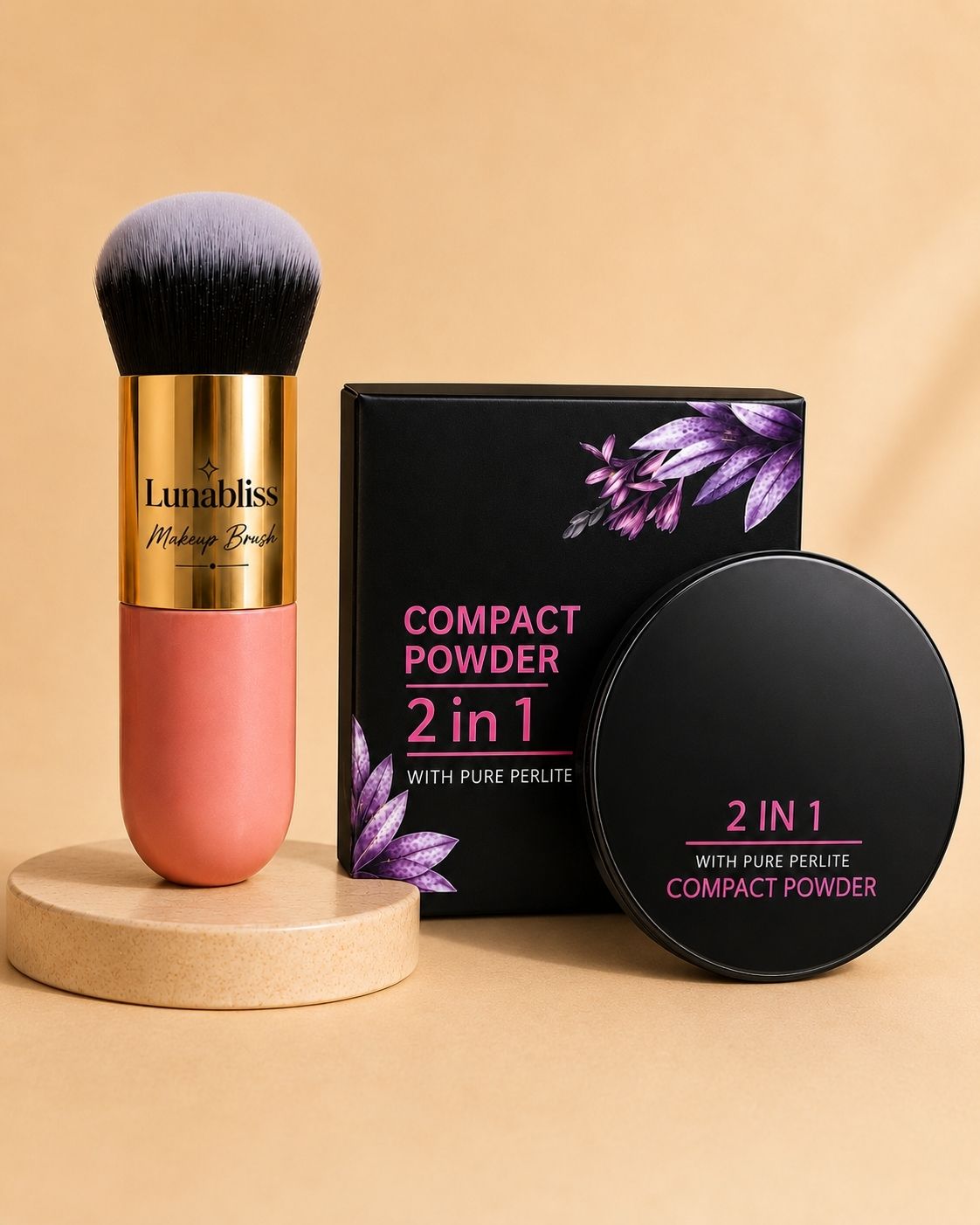 lunabliss Premium Quality Compact 2 in 1 and Makeup Brush-picture-17