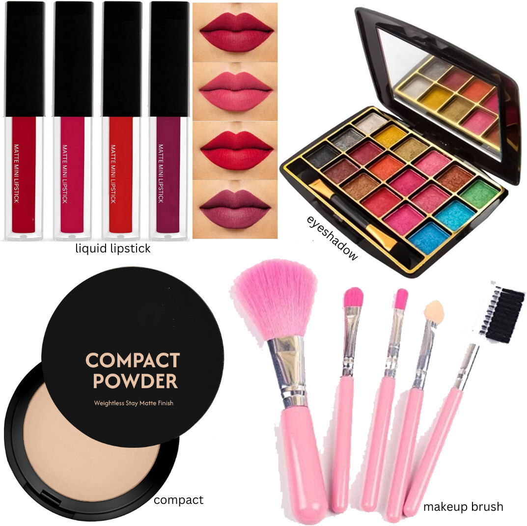 lately red edition liquid lipstick with eyeshadow compact & makeup brush image 1