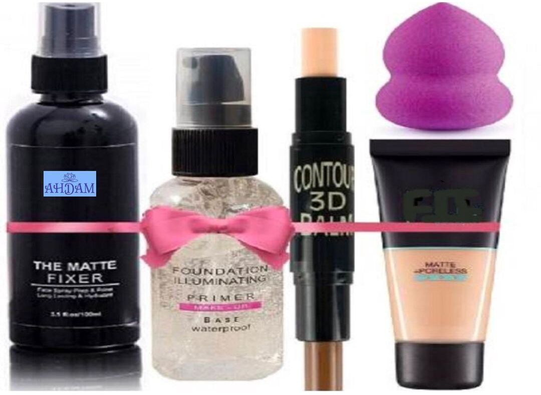 Makeup Combo with Primer, Fixer, Beauty Blender, Foundation & Contour Stick-image-38
