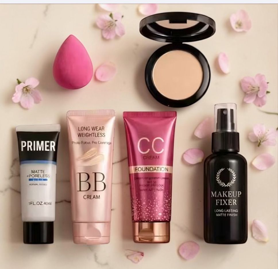 cismoline Makeup Combo Kit For Women With Fixer, Primer, Compact, Puff, BB Cream, CC Cream-picture-11