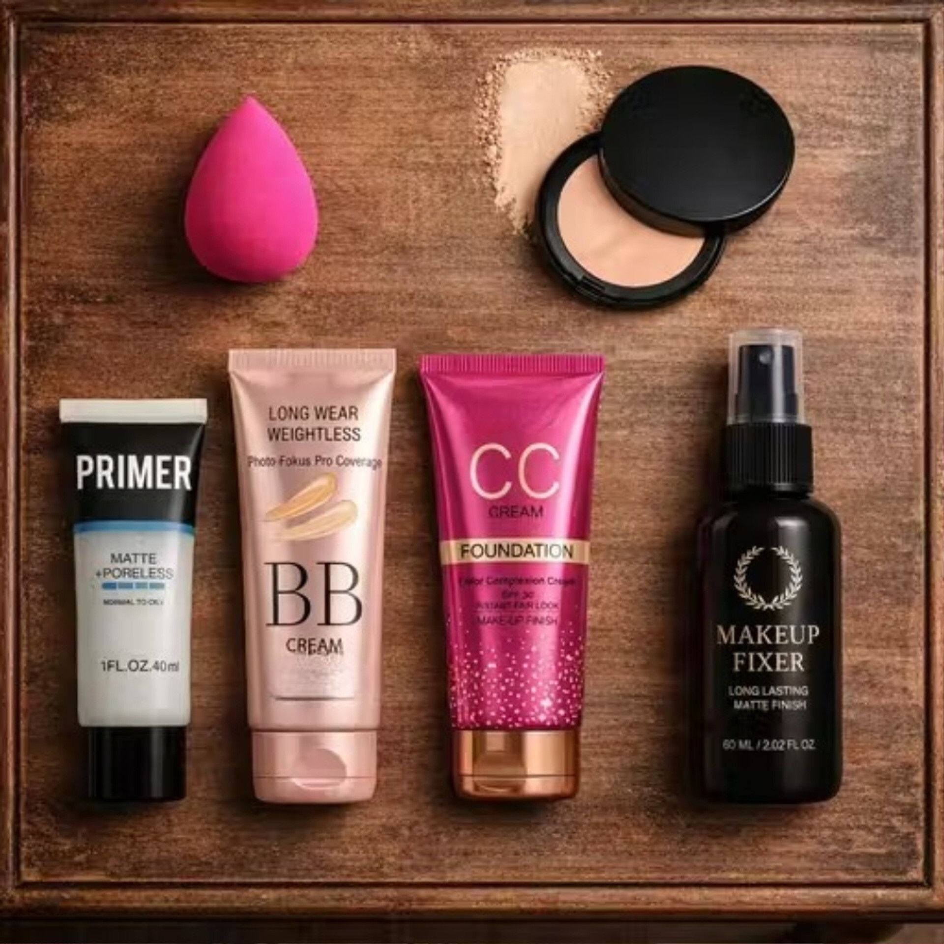 cismoline Makeup Kit: BB Cream, CC Foundation SPF 30, Primer & Fixer-picture-10