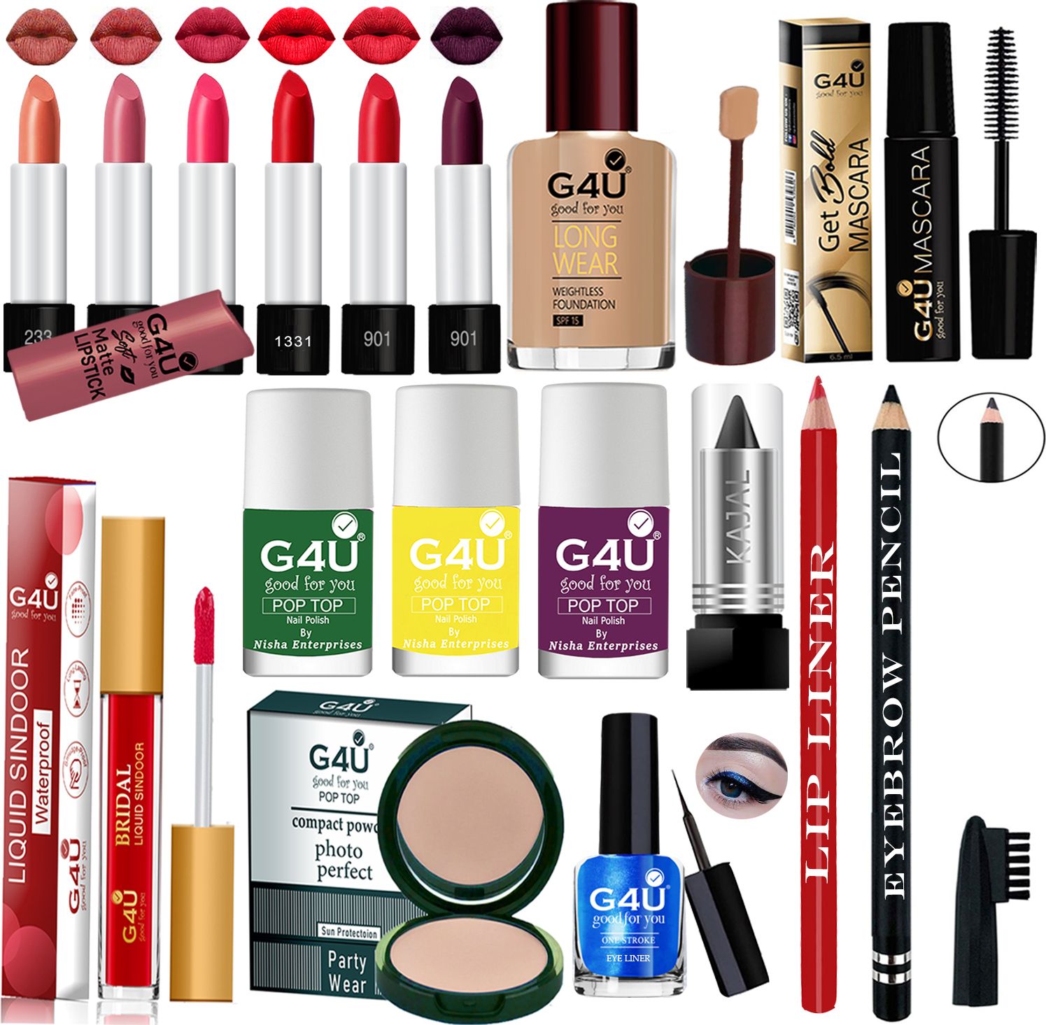 g4u Festive makeup kit for woman with 6 lipsticks and full beauty set for girls A20-picture-32