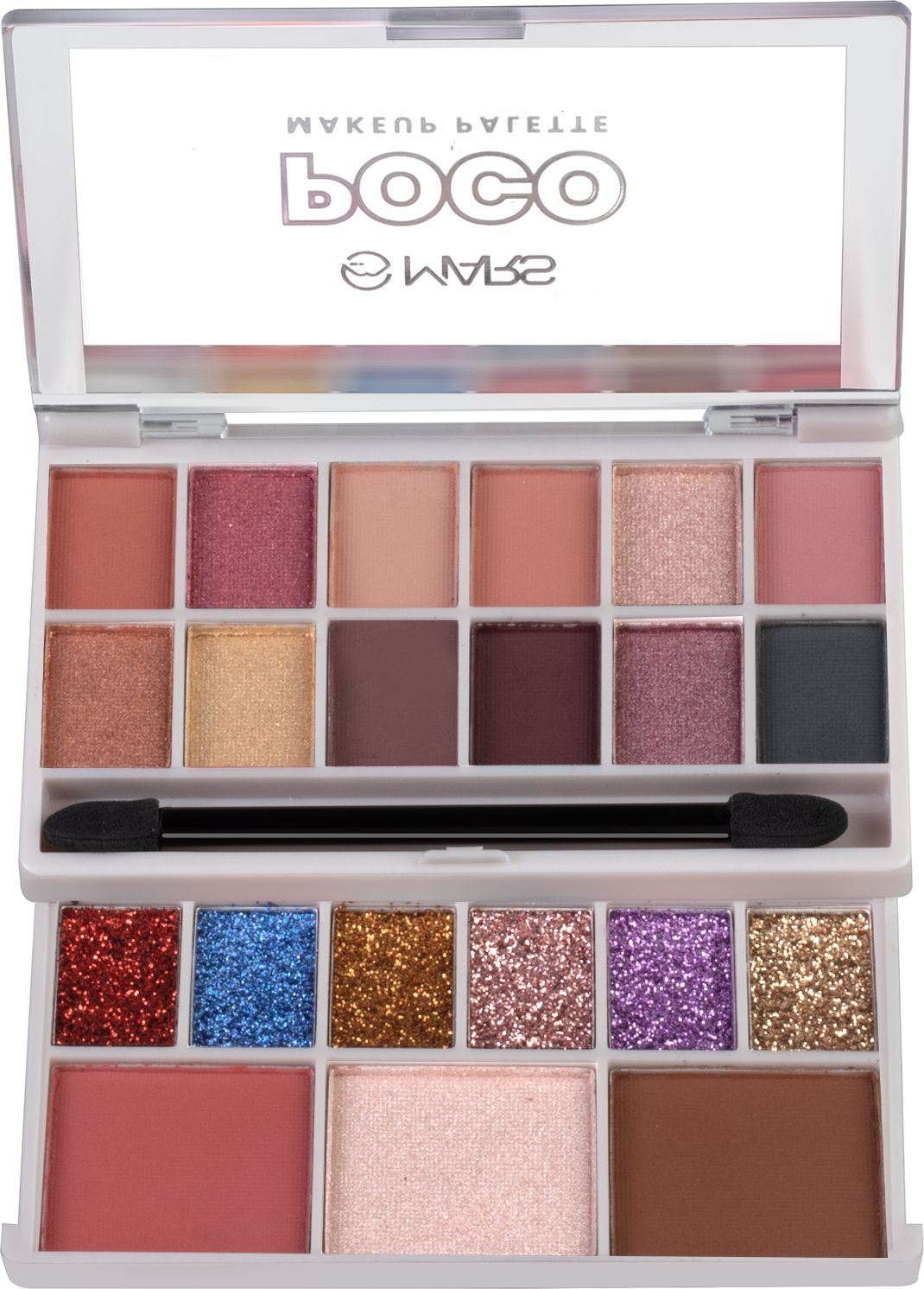 18 Shade Eyeshadow With Highlighter Blusher and Compact