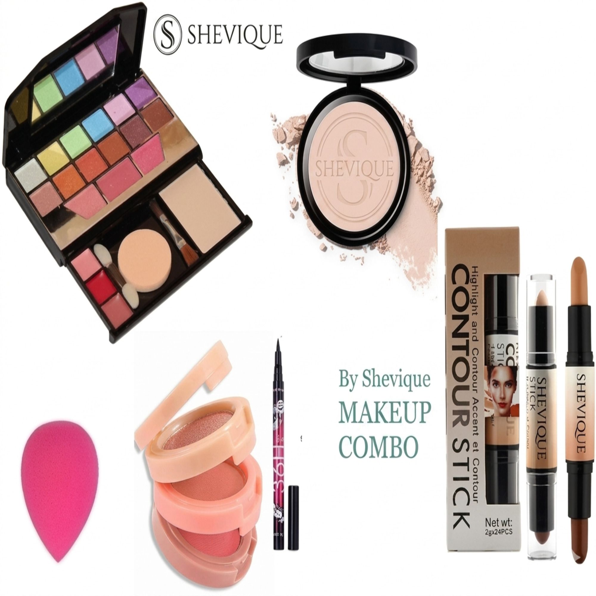 shevique Makeup kit complete set for beginners and professionals ( Pack of 6)-picture-42
