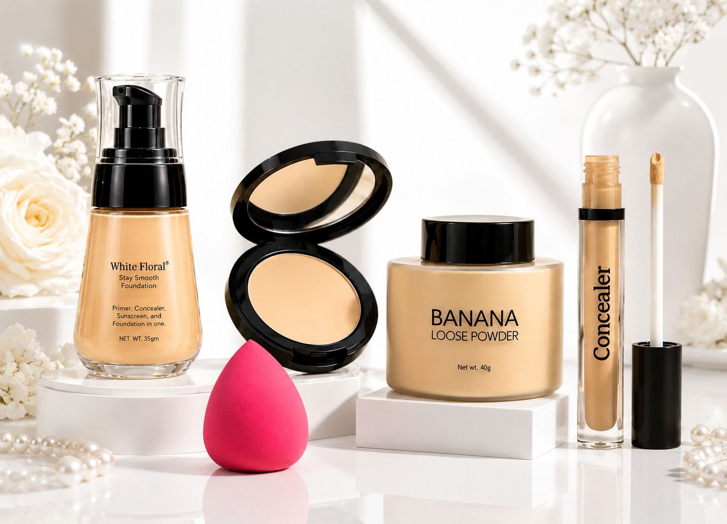 Foundation, Compact, Loose Powder, Concealer & Beauty Blender-image-47
