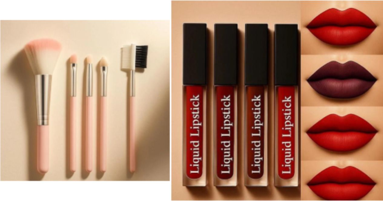 Red Liquid Lipstick With 5in1 Makeup Brush-image-38