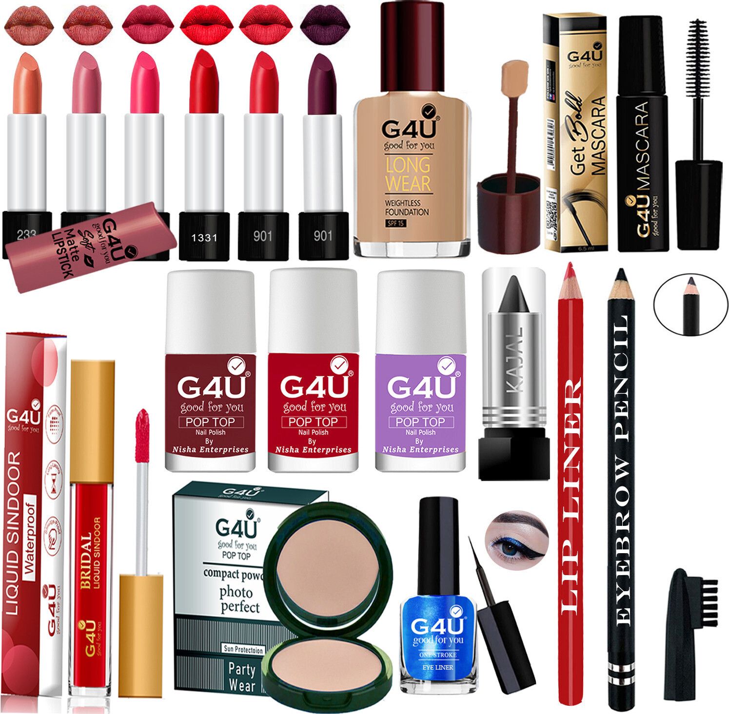 g4u Festive makeup kit for woman with 6 lipsticks and full beauty set for girls A141-picture-34