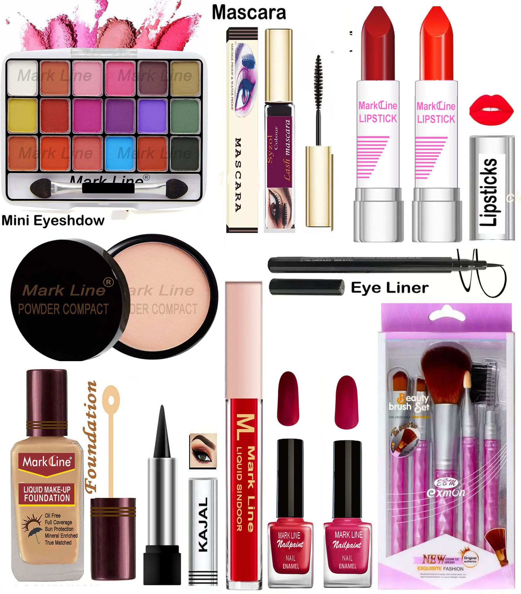 m l markline Set of 16 pcs Makeup Kit For Women, Party Wear Makeup Kit04-picture-12