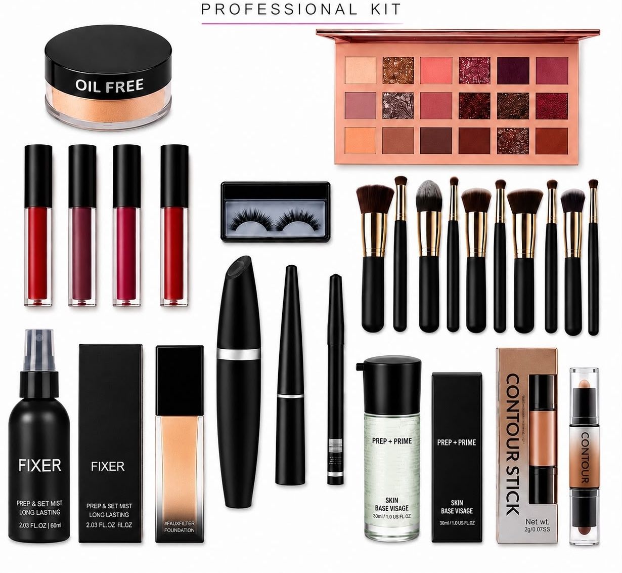 leiseette'z Waterproof Professional makeup kit for women (Kit of 12 products)-picture-25
