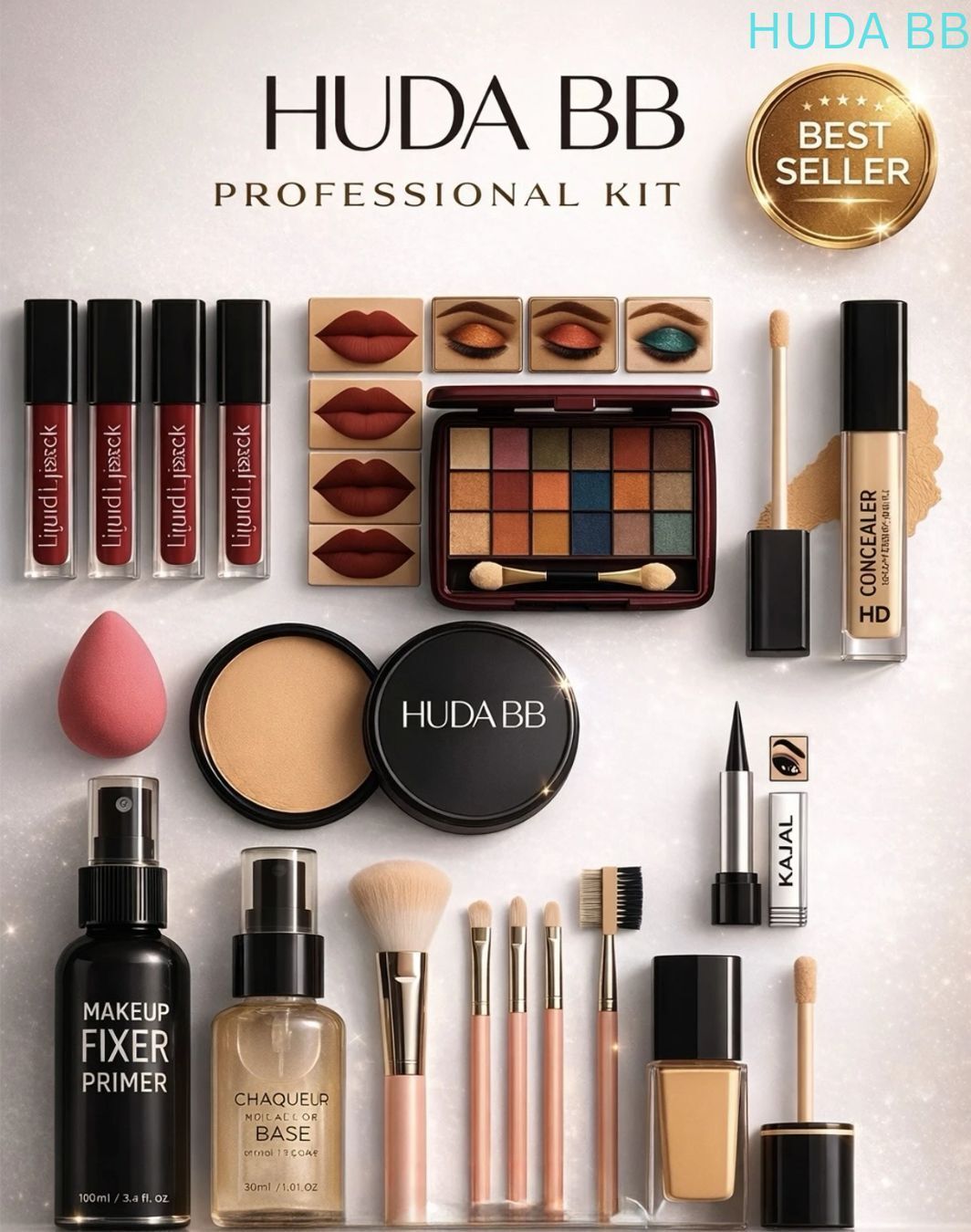 huda.bb eyeshadow with fixer primer foundation concealer compact & makeup brush20-picture-11