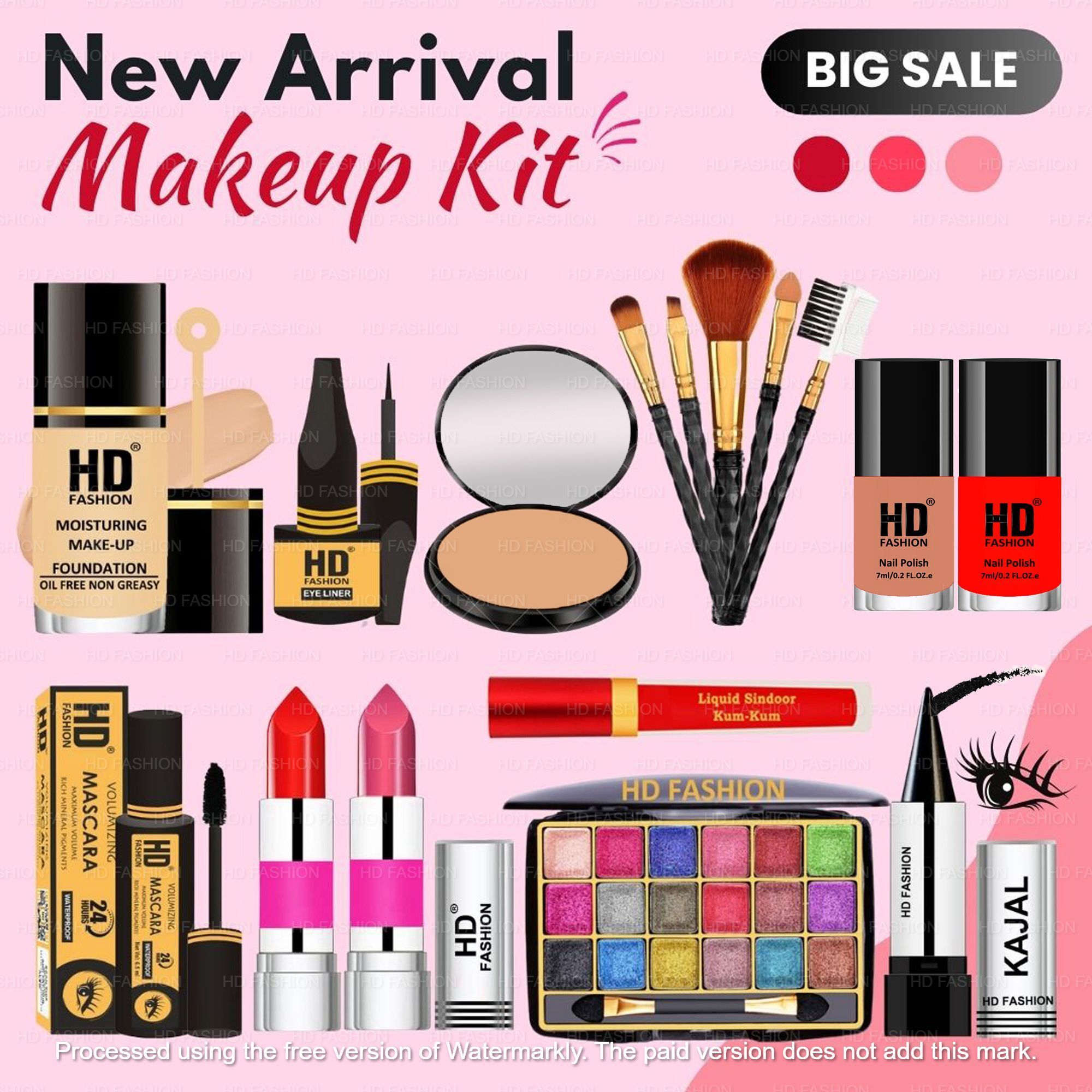 oxylife 16 Pcs. Sweetheart's Choice Premium Waterproof Makeup kit For Women AZ104-picture-45