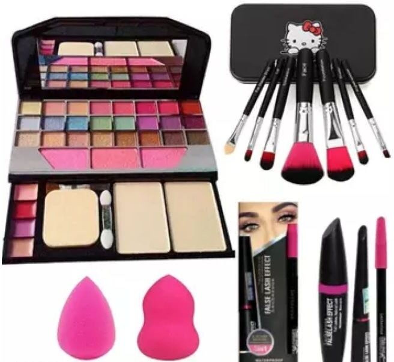 Women And Girls 5024 Makeup Kit , Mascarra ,Makeup Brush ,2 Beauty Blender Combo-image-48