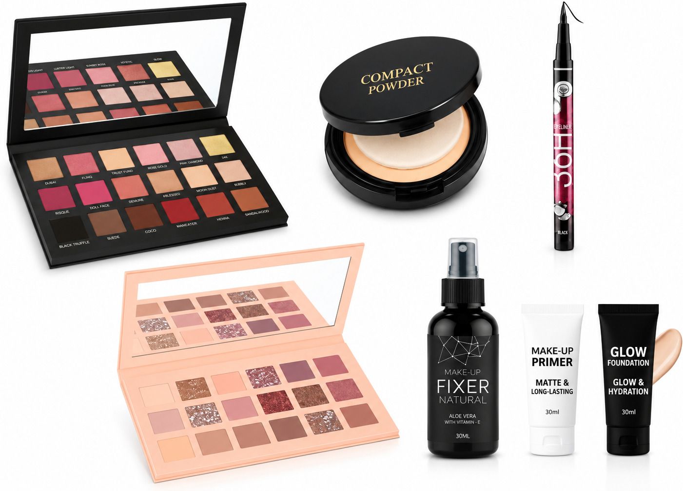 lipoxie Bridal Makeup Essentials Kit With Eyeshadow, Primer, Compact & Fixer Set-picture-15