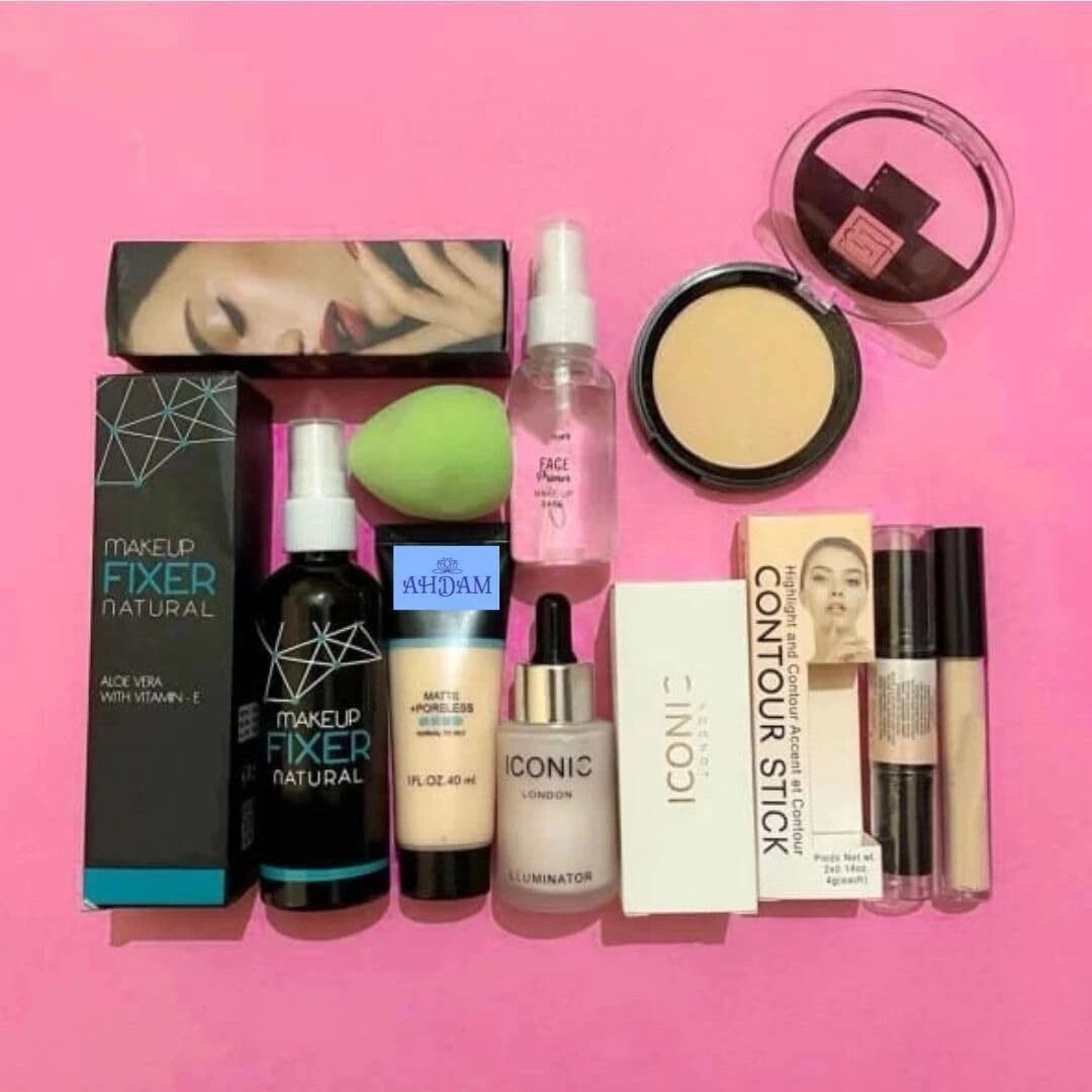 fusion fly Face Highlighter liquid shimmer glittery edition face makeup combo set-picture-22
