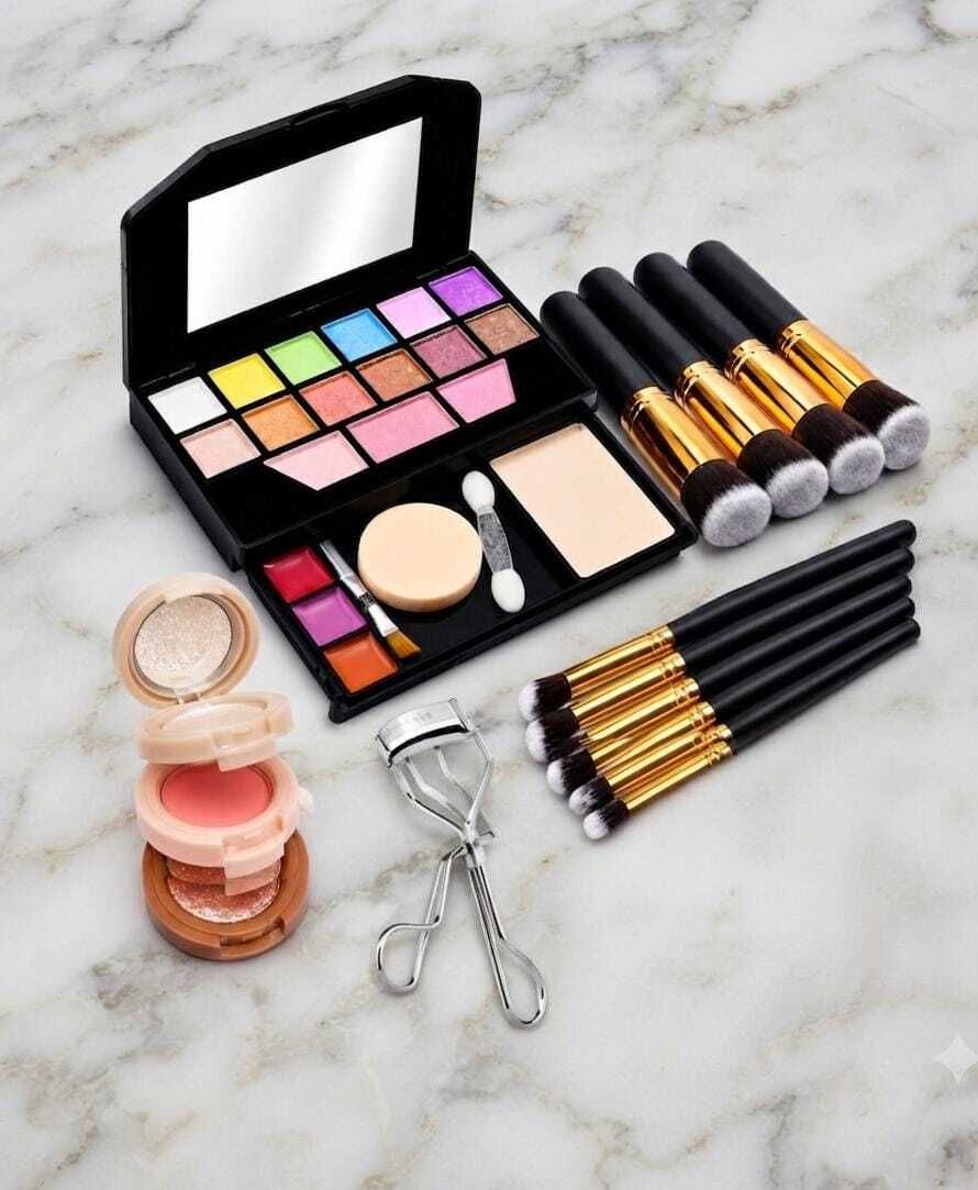 hudabird Mini Makeup Kit With Brush And Blush Curler Essential Set-picture-32