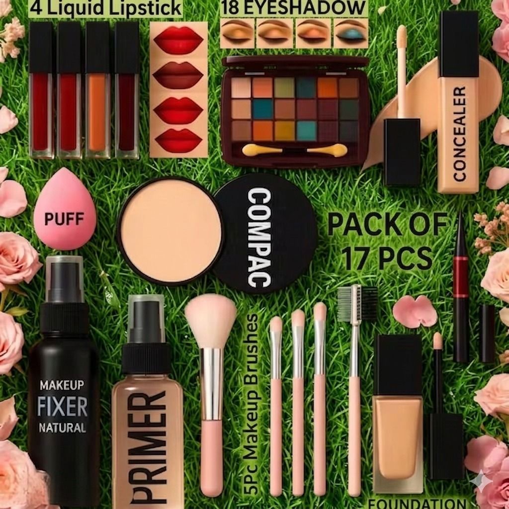 coslane Complete Mekup Kit For Women With Eyeshadow And Brushes (17 Items in the set)-picture-22