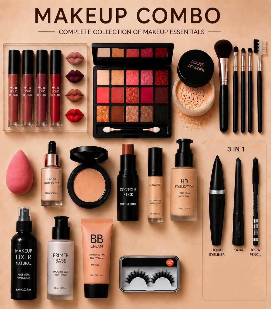 leiseette'z HD new professional makeup kit for women and girls (Pack of 15)-picture-10
