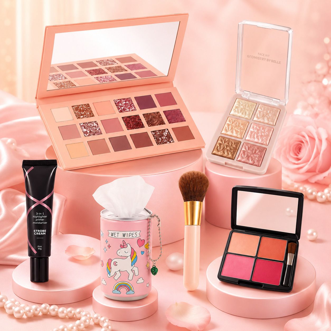 arcade Makeup Combo Kit with Eyeshadow, Blush, Highlighter, strobe, brush etc-picture-26