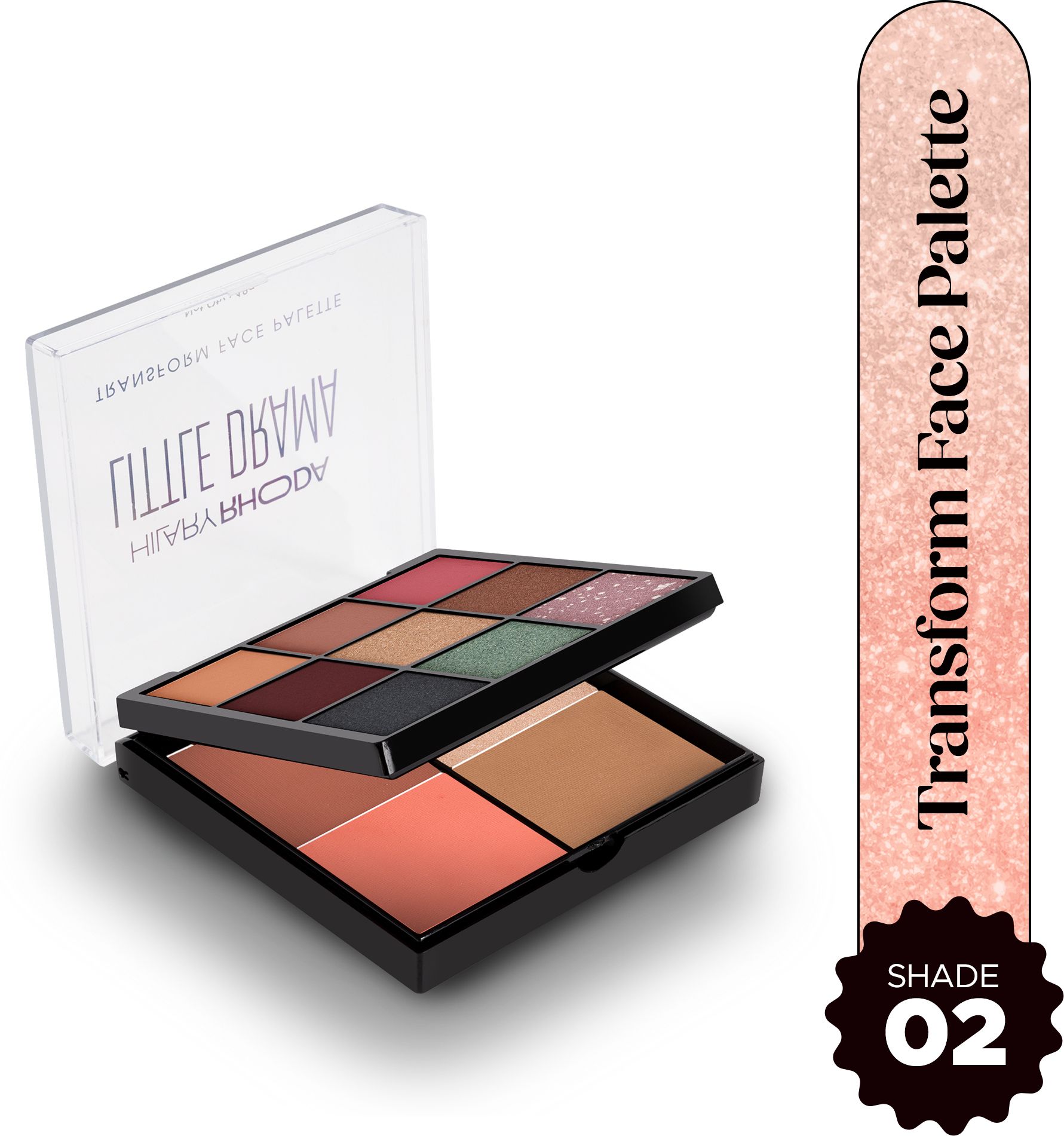 hilary rhoda Transform Face Palette | Highly Pigmented | Matte & Shimmer |18g (Little Drama)-picture-35