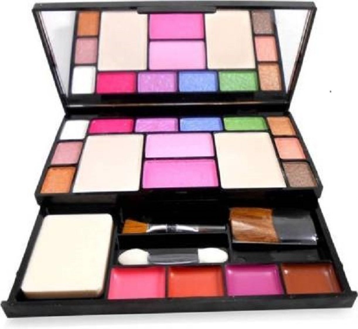 Makeup Kit 10 eyeshadow, 2 blusher, 2 compact powder,4 lipColor,-image-47