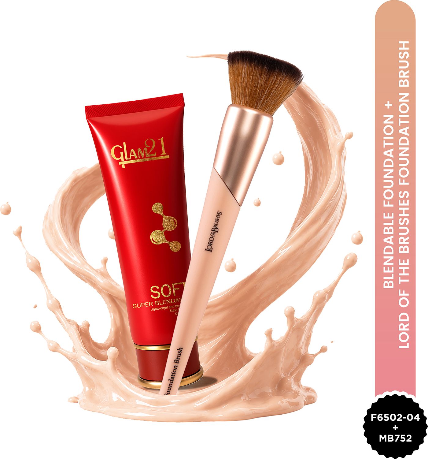 glam21 Blendable Foundation-Sand & Brush Combo|Full coverage foudation & dewy finish-picture-21