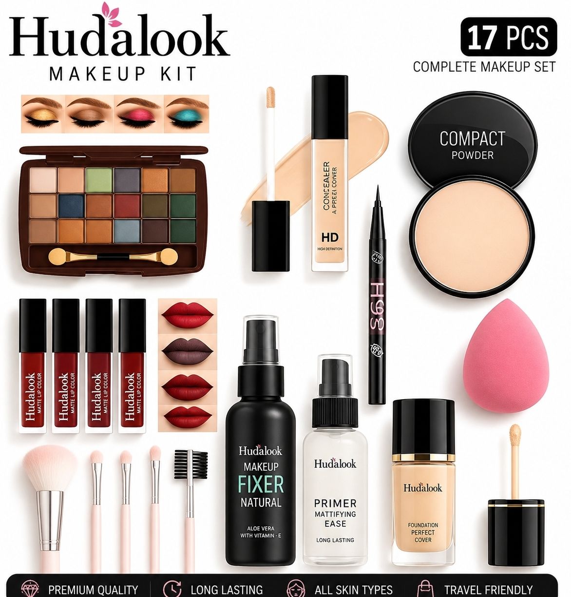 Waterproof Mekup Kit Full Set With Long Lasting Liquid Lipsticks And Primer-image-17