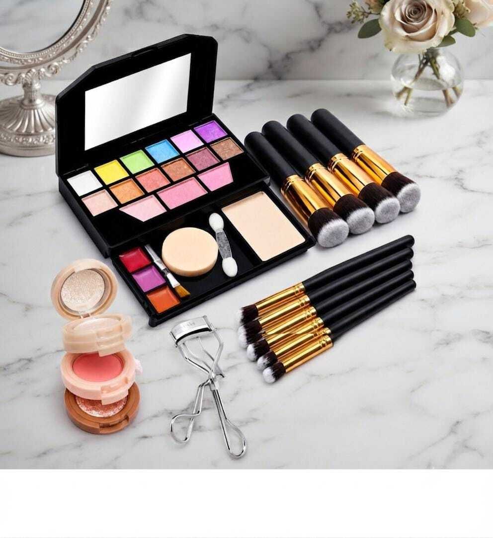 lukaf Mini Makeup Kit With Brush And Blush Curler Elegant Set-picture-13